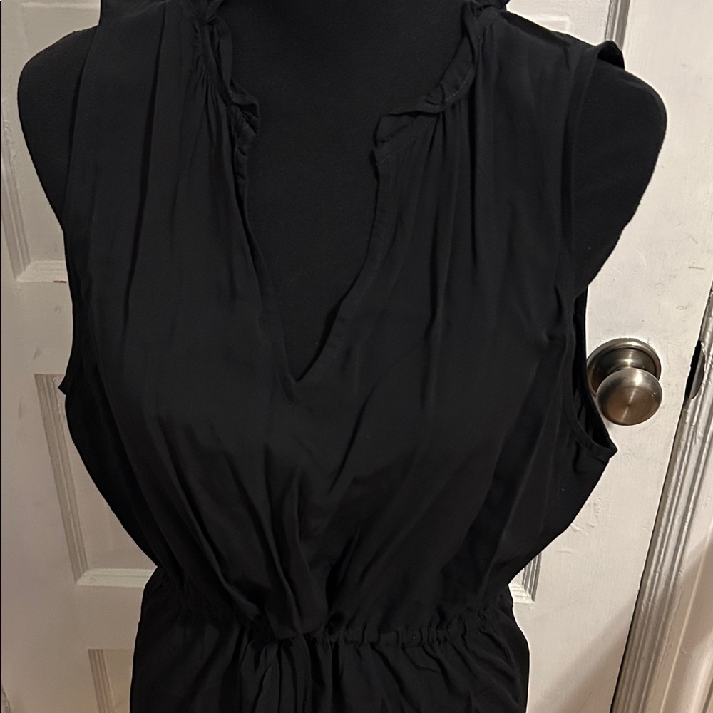 GAP Black Ruffled V-Neck Dress - Picture 7 of 8